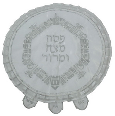 תמונה של כיסוי מצה מבד עם ריקמה מהודרת "ירושלים העתיקה"