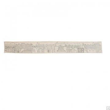 תמונה של עטרה רקומה בעבודת יד לטלית "ירושלים העתיקה" (כסף) - יאיר עמנואל