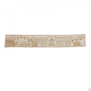 תמונה של עטרה רקומה בעבודת יד לטלית "ירושלים העתיקה" (זהב) - יאיר עמנואל