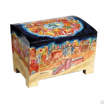 תמונה של קופסה לאתרוג מעץ "ירושלים העתיקה" - יאיר עמנואל