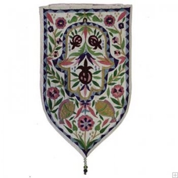תמונה של שטיח קיר מגן "חמסה" (לבן) - יאיר עמנואל