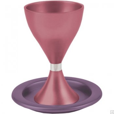 תמונה של גביע קידוש מאלומיניום עם תחתית (אדום) - יאיר עמנואל