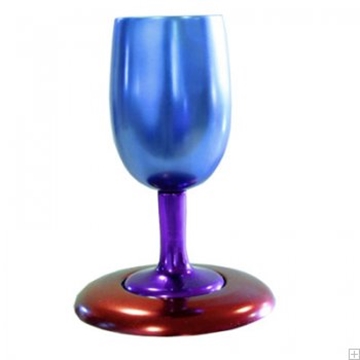 תמונה של גביע קידוש ותחתית מאלומיניום (כחול - אדום) - יאיר עמנואל