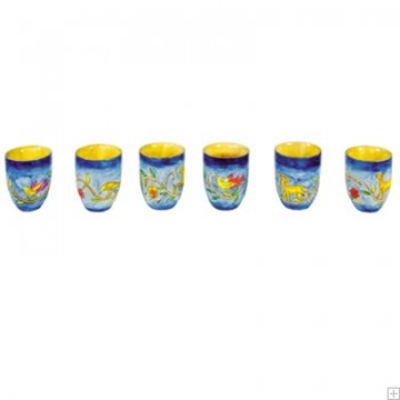 תמונה של שישה גביעי קידוש קטנים מעץ "אוריינטלי" - יאיר עמנואל
