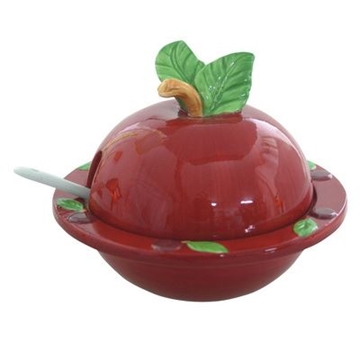 תמונה של כלי לדבש מקרמיקה "תפוח עץ"