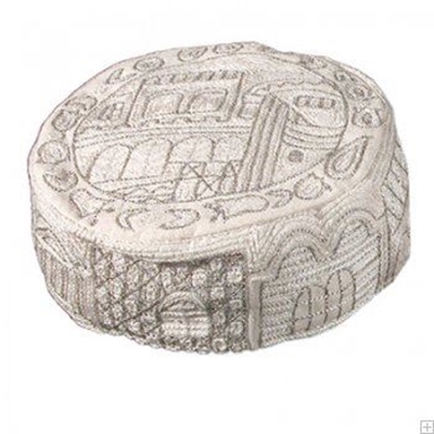 תמונה של כובע רקום בעבודת יד "ירושלים העתיקה" (כסף) - יאיר עמנואל
