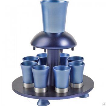 תמונה של מזרקת יין לקידוש מאלומיניום (כחול) - יאיר עמנואל