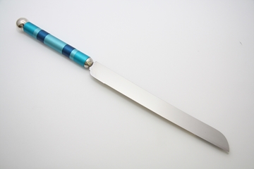 תמונה של סכין לחלה (כחול) - קיסריה ארט
